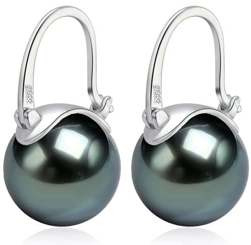 Huge Tomato Perlenohrringe, Perle Tropfen Ohrringe, 14mm elegante große Perlenohrringe Silber 925 14K Gold überzogene Schließe für Frauen Mode, Creole für Geschenk