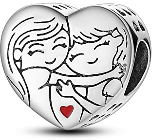 Pandach Charms Abalorios Colgante para mujer, plata de ley 925, compatible con pulseras y collares Pandora, compatible con pulseras europeas para mujeres y niñas C6