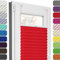 Estika Plissee ohne Bohren, Premium Klemmfix - 75cm Breite x 100cm Höhe - Rot - Metal Plisseehalter ohne Bohren, Modern Sichtschutz für Fenster, Jalousien Fenster für innen