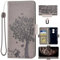Auotu PU Leder Flip Brieftasche mit Baum Pattern Handyhülle Lederhülle Cover Tasche Case Hülle Etui für DOOGEE S51 Smartphone (Grau)