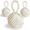3 Pcs 3.3 Lbs Decorative Door Stop Rope Knot, Nautical Large Heavy Stopper for Bedroom, Living Room Door, Window Wedge, Bookend 5.9 inch (Ivory)