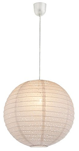 GLOBO Pendel Leuchte Gästezimmer Kugel Papier Lampenschirm Decken Lampe Stanzung weiß