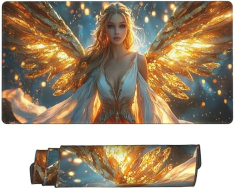 Gaming Mauspad, Mauspad XXL 700 x 300 x 3 mm Mousepad Beautiful Angel Mauspad Gaming Zubehör mit Anti Rutsch Basis Mouse Pad Wasserdicht und Langlebig für Maus und Tastatur, Home Dekoration m-761