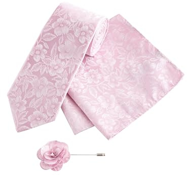 NEXT Uomini Set con fazzoletto da taschino e cravatta a fiori Rosa one size
