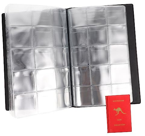HAPINARY Münzsammelbuch Mit Transparentem Münzhalter Praktisches Münzsammelalbum Langlebiges Münzbuch Für Münzsammler Leicht Tragbar Und Einfach Zu Organisieren