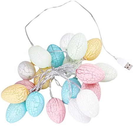 JECOMPRIS Bunte Leds Lichterkette USB Lichterkette aus Kunststoff für Festliche Dekoration im Wohnzimmer Schlafzimmer und Garten Lange Eierlichter für Ostern und Partys