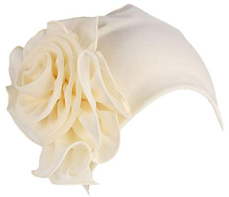 YONKOUNY Chimio Turban pour Femmes Élégant Confortable Chapeau Bonnet Cancer Élastique Headdress Fleur pour La Perte De Cheveux Chimiothérapie(Beige)