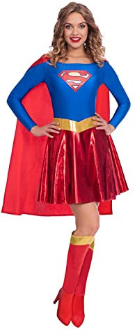 (9906149) Adult Ladies Warner Bros Classic Supergirl Fancy Dress Costume (Extra Small)