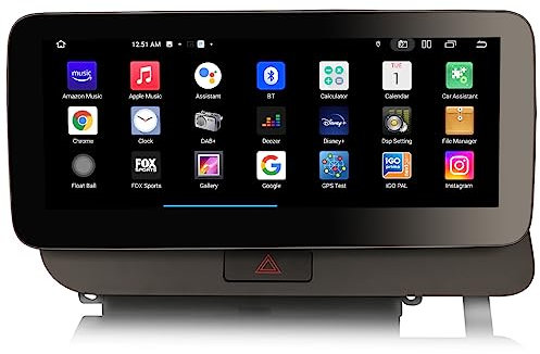 10.25 Zoll Qualcomm 8 Core Android 14 Autoradio Navi für Audi Q5 2009-2016, Android Radio mit Wireless Carplay Android Auto Bluetooth 5.1 Canbus IPS Bildschirm Lenkradsteuerung WiFi DSP 4GB+64GB