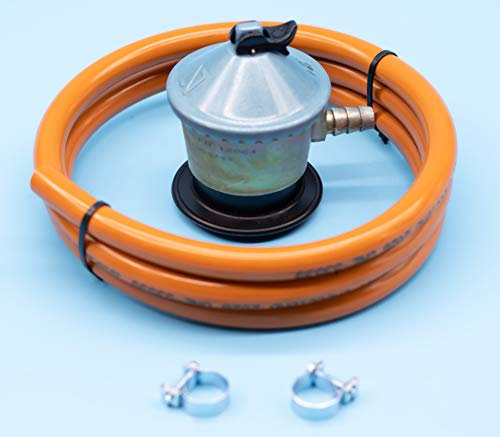 Kit Recambio Butano | Regulador + Manguera + Abrazaderas | Normativa Europea AENOR (3 Metros)