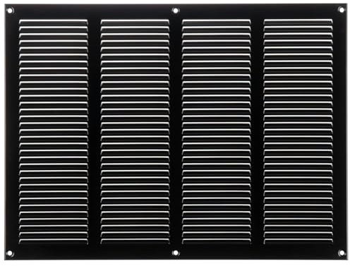 Negro 400x300 mm Rejilla de Ventilacion con Mosquitera, Metalica
