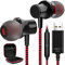 ACOCOBUY USB Computer Headphones with Mic, USB A Earphones Lightweight PC Headset Noise Cancelling HiFi Stereo in-Ear Wired earbuds for ASUS Laptop for Dell Laptop for Surface for Skype Gaming Headset