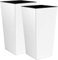 2 unidades de macetero zanvic urbi 26,6 litros de plástico fower pot con interior liner 27 x 27 x 50 cm blanco