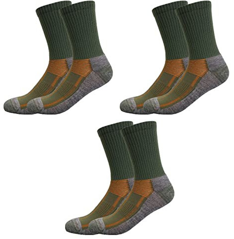 RØDER 3 Paar PREMIUM Merino Wandersocken Anti-Blasen gepolstert, für Herren & Damen Trekking Socken Funktionssocken Hiking Walking (Olive, 47-50)