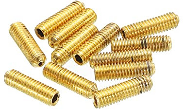 sourcing map Guitar Bridge Saddle Height Adjustment Screws Metric M3x10 Gold for Electric Guitars Bridge 12pcs
