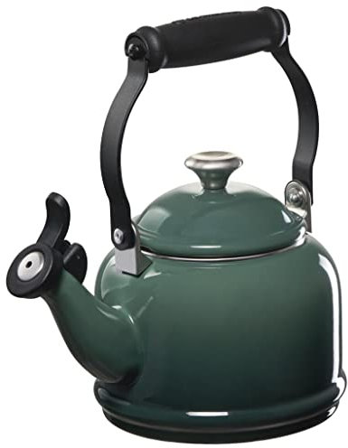 Le Creuset Enamel On Steel Demi Tea Kettle with Metal Finishes, 1.25 qt, Artichaut