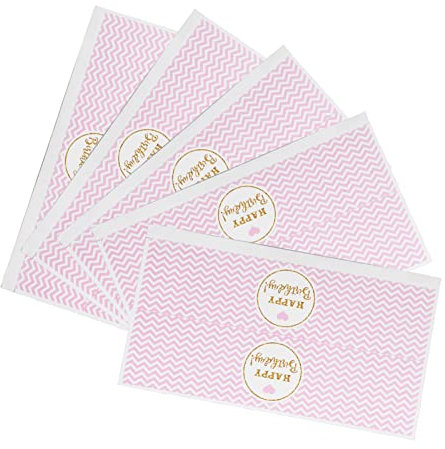 Etichette per Bottiglie, 5 Etichette Personalizzate per Bottiglie d'acqua Rosa e Bianche per la Festa di Compleanno di Matrimonio