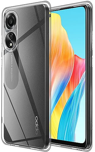 Wonsoso Cover Compatibile con OPPO A78 4G Cover, Anti Ingiallimento, Custodia Slim in Flessibile Morbida Silicone TPU Sottile, Anti Graffio, Antiurto Case - Trasparente