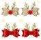 2 paires de pinces à cheveux de Noël Coiffure de Noël en bois de renne épingles à cheveux avec nœud papillon et oreilles en bois de renne, accessoires de coiffure de Noël pour les filles et les femmes