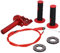 JFG RACING Motorcycle Throttle, 22mm CNC Aluminum Quick Twister Throttle With Throttle Cable+Grips+Palm Pad for CRF50 XR250 CRF70 CRF80 CRF100 CRF150 CR250 XR50 Pit Dirt Bike Red