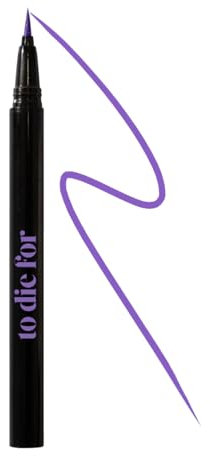 KRASH KOSMETICS Eyeliner Lila Pastel Líquido To Die For PURRRple- Formula Waterproof 24h Larga Duración - Eyeliner Colores Pigmentados - Aplicador de Fieltro Punta Fina-Vegano y Cruelty Free