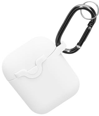 kwmobile Hülle kompatibel mit Apple Airpods 1 & 2 Hülle - Kopfhörer Case - Silikon Cover mit Verschluss - Schutzhülle in Weiß