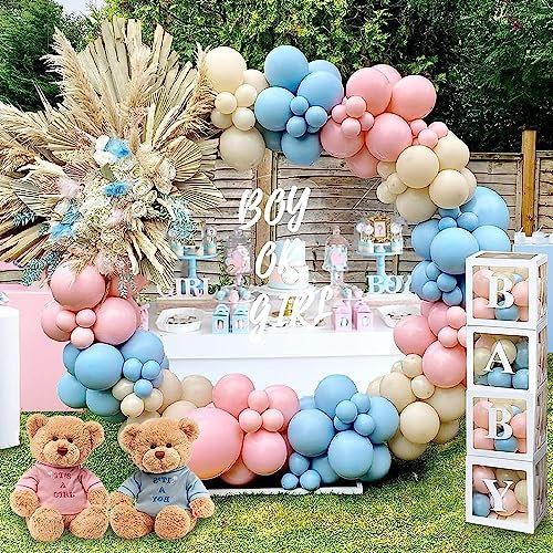Decorazioni Gender Reveal Party Decorations, Arco Palloncini Blu Rosa, Scatola Baby Shower, Boy or Girl Decorazioni, Scatole Baby per Baby Shower Decorazioni, Gender Reveal Party
