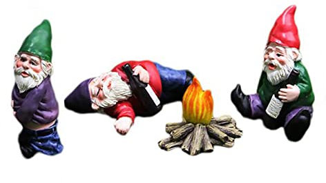 Ciieeo 4pcs Garden Ornaments Mini Decor Miniatures Figurines Mini Fairy Gnomes Naughty Garden Gnome Table Decorations Mini Plant Pots Outdoor Flower Pot Lawn Sweden Resin Fish Tank