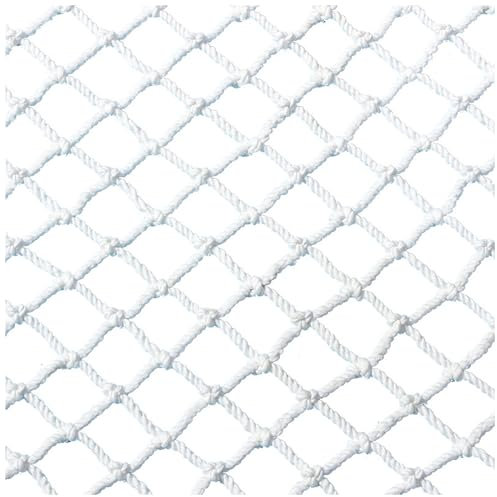 SSWZHANG Child Safety Net White Nylon Protective Net Handwoven 6mm Thick Rope 5cm Mesh Balcony Net for Kids Cats, Wall Decorative Fence Net, Playground Cargo Net(Size:1 * 2m(3 * 7ft),Color:white)
