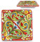 SICILIA BEDDA CAPACI Vassoio Quadrato in Ceramica Caltagirone, Piatto da Portata, L 25 x 25 cm ca. Fondo Rosso, Decoro Barocco e Floreale