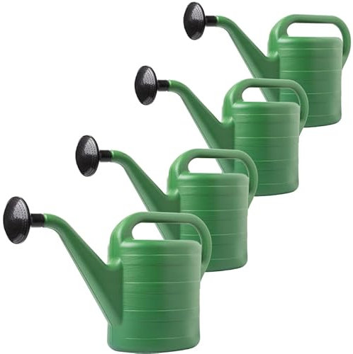 LIVINJA - Robuste 10L Gießkanne, Klassisch Grün, 4er Set – Ideal für jeden Gärtner, UV-Beständig, Mit Abnehmbarer Düse