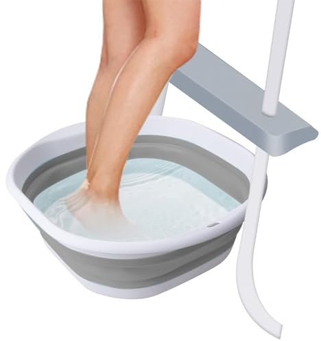 Fußbad Faltbar,Faltbare Fußbadewanne,Fußbadewanne Faltbar Pediküre Fuß Für Füße Stressabbau,Fuß-Spa Faltbare Fußbadewanne (Grau, L)