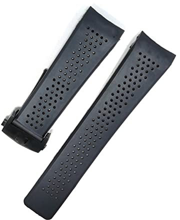 Mengke Uhrenarmband, kompatibel mit Tag Heuer Grand Carrera Aquaracer, weiches Silikon-Armband, Herrenarmband, Uhrenzubehör, Gummi-Uhrenarmband, Kette, 24mm With LOGO, Achat