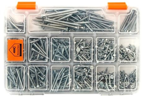 Netzerkoz 555 St Holzschrauben Set- 16 arten kreuzschlitz Senkkopf Schrauben - Edelstahl Spanplattenschrauben Sortiment mit Aufbewahrungsbox - Schrauben Set mit viele verschiedene Schrauben
