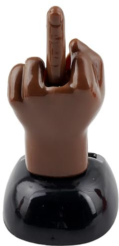 Freak Scene Armaturenbrett Wackelfigur Mittelfinger Dunkelbraun Solar Stinkefinger Hand Finger