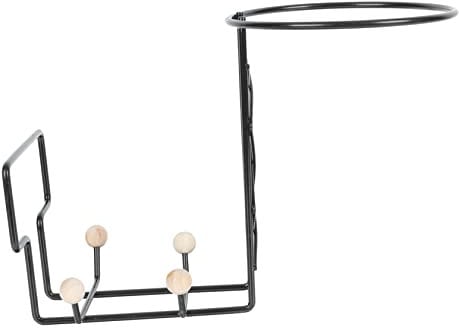 GREENADSCAPE 1pc Helmet Rack Coat Rack Motorbike Helmet Holders Wigs Wall Hanger Wall Mount Holder Motorcycle Helmet Mounted Shelves for Storage Hat Hooks Functional Rack Black Wrought Iron
