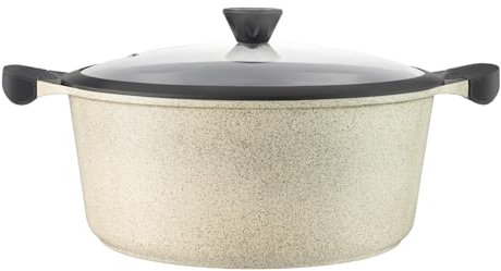 LAGUIOLE, Faitout Modèle Jade, 32 cm en aluminium avec revêtement céramique antiadhésif, couvercle en verre, compatible tous feux, capacité 10,4 L, couleur Vert