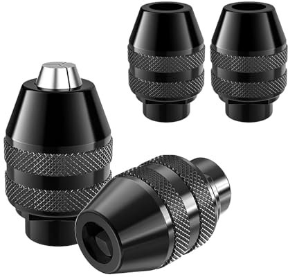 4 Stück 4486 Bohrfutter für Dremel, Ancable Spannfutter für Dremel Ersatz 1/32 bis 1/8 Schnellspannbohrfutter, Bohrer Schnellwechseladapter Zubehör für Dremel 4000, 3000, 300, 200, 100, 8200
