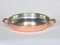 Casserole Basse Ronde en Cuivre avec Poignées en Laiton et Intérieur Disponible Étamé ou Inox, Plusieurs Tailles (Inox, 22 cm)
