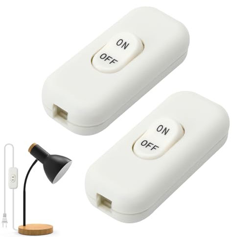 ZMDMAH 2pcs Schalter Lampe, Schnurschalter 2-3 Polig, Kabelschalter Zwischenschalter, Kippschalter 250v, Lampenschalter Kabel, Switch, Schnurzwischenschalter für Elektrischen Lampen und Tischlampen