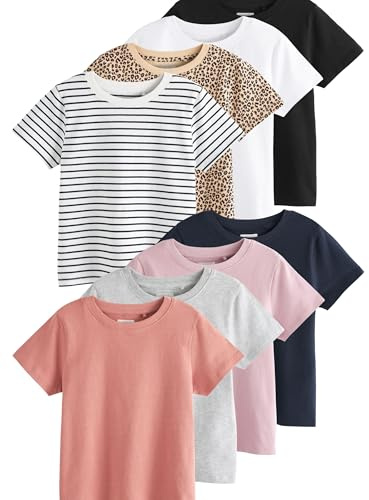 NEXT Fille T-Shirt 100% Coton, Lot de 8 Multi-Couleurs 6 Ans