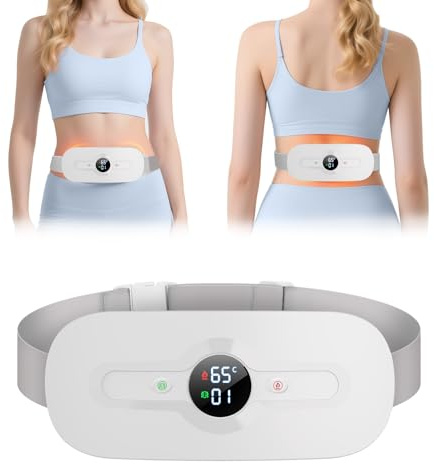 iklestar Coussin chauffant sans fil pour soulager les douleurs du dos et du ventre, 6 modes de chauffage électrique pour soulager la douleur, ceinture regles douloureuses rechargeables pour filles