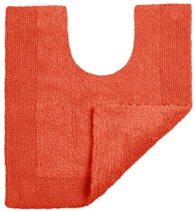 Allure Heavyweight Reversible Pedestal Toilet Mat, 100% Cotton, Super Soft, Washable, Large Size 55 x 55cm (Terracotta)