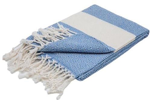Eternique Art Premium strandhandduk XXL och hamam-handduk 100 x 200 cm | Förtvättad 100% turkisk bomull, Sandfri, Absorberande, Snabbtorkande, Bastuhandduk