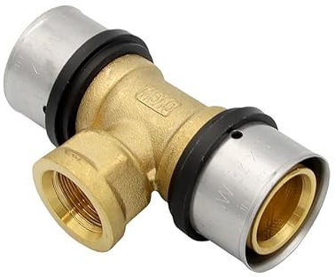 Pipetec Pressfitting T Stück 32x3 1/2 Zoll Innengewinde TH Kontur Verbundrohr, DVGW, TH-Profil