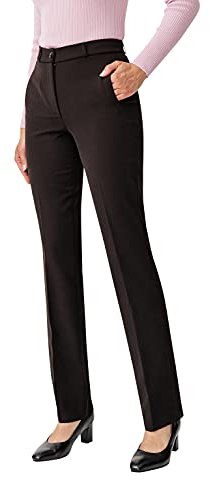 Damart - Pantalon Coupe Droite pour Femme, Coupe Ajustée, Noir, 46