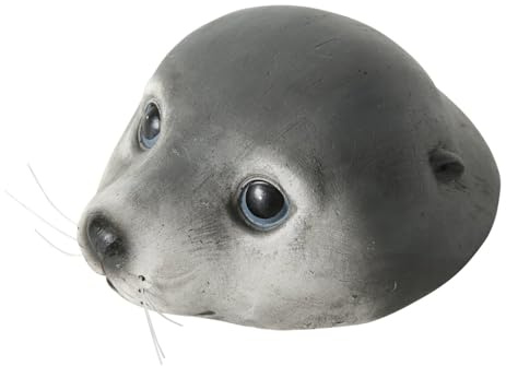 Schwimmfigur Seehund Poggy – Pool & Teich Deko, wetterfestes Kunststoff Schwimmtier für Garten, Outdoor Dekoration grau 16 x 14 x 7 cm