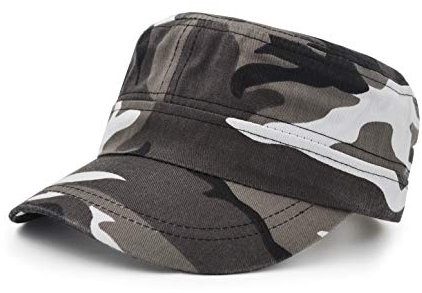 UltraKey Flache Baseballmütz, eHerren Damen Baumwolle Baseball Cap Twill Military Cap Outdoor Mütze Grau