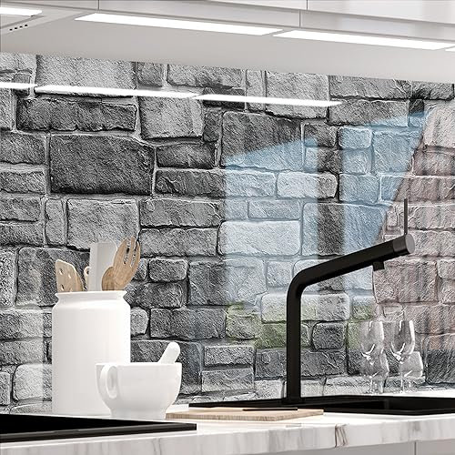 StickerProfis Küchenrückwand selbstklebend Glasoptik - GRANITSTEIN - 1.8mm, Versteift, alle Untergründe, Hart PET Material, Premium 60 x 80cm