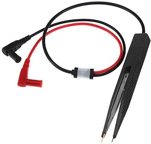 Multimeter Test Clip, für Auto SMT/SMD Chip, Kondensator Induktivität, Digital Multimeter mit Pinzette Sonde Werkzeug, SMD Induktor Testclip, Universal Sonde Messleitungen Schwarz